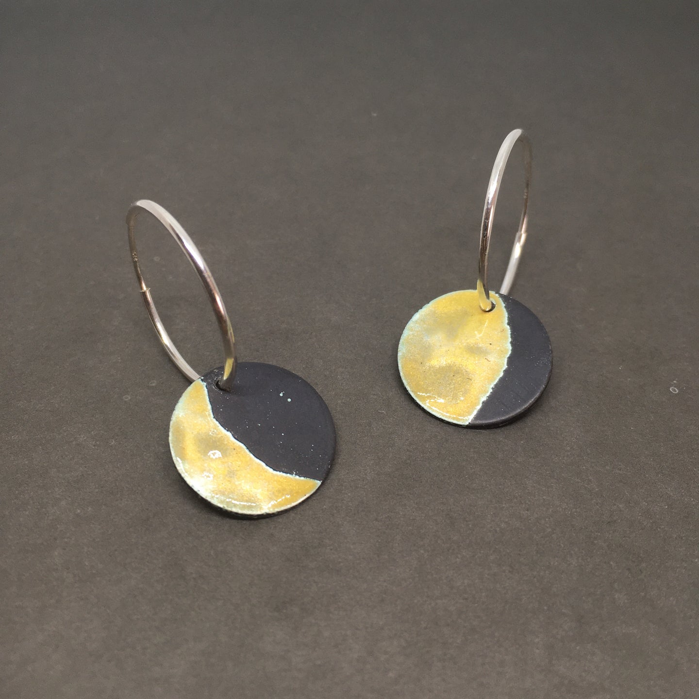 Yellow Moon Phases Hoop Earrings