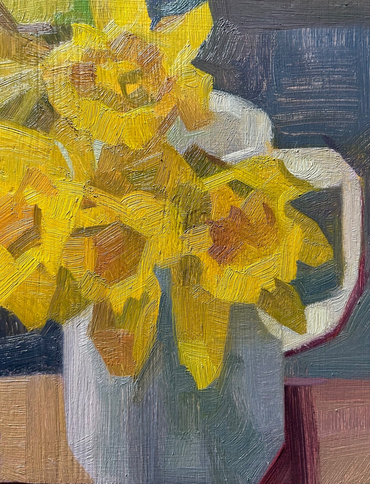 Daffodils in White Jug