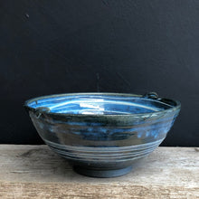 Load image into Gallery viewer, Navy Blue Bowl with White Porcelain Slip
