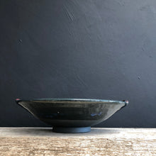 Load image into Gallery viewer, Navy Blue Shallow Bowl with White Porcelain Slip
