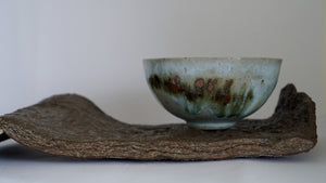 Kiln Fierd and Shaped Slate with a bowl painted with slate