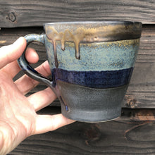 Load image into Gallery viewer, Stoneware mug with crystal and bronze glazes
