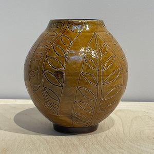 Honey glaze round vase