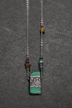 Load image into Gallery viewer, Chrysoprase with pewter necklace
