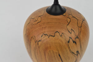 Spalted Beech Vessel with Threaded Ebony Lid