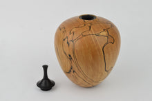 Load image into Gallery viewer, Spalted Beech Vessel with Threaded Ebony Lid
