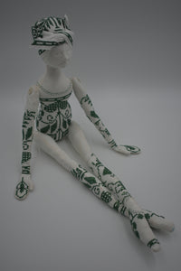Green Cotton Cross Stitch Figure