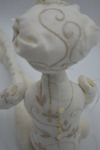 Tan Cotton Embroidered Figure