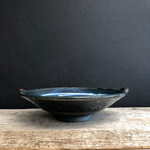 Load image into Gallery viewer, Navy Blue Shallow Bowl with White Porcelain Slip
