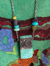 Load image into Gallery viewer, Amazonite and pewter necklace
