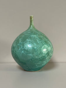 Medium Green Crystalline Vase