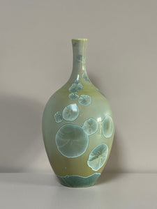 Small Sage Green Crystalline Vase