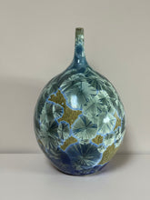 Load image into Gallery viewer, Large Blue Crystalline Vase
