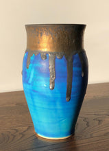 Load image into Gallery viewer, Bronze and blue pot
