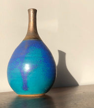 Load image into Gallery viewer, Blue and bronze vase
