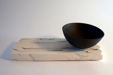 Load image into Gallery viewer, Black Porcelain Rocking Bowl on geological plinth
