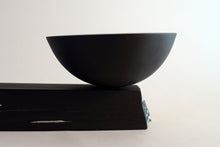 Load image into Gallery viewer, Black Porcelain rocking bowl on Black Porcelain block
