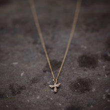 Load image into Gallery viewer, Gold Bee Necklace made with Eco Gold
