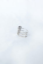 Load image into Gallery viewer, Sage green sea glass and silver cage ring
