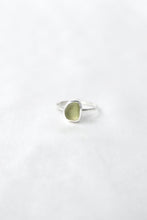 Load image into Gallery viewer, Green sea glass and silver ring
