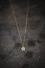 Load image into Gallery viewer, Gold thistledown necklace made with eco gold
