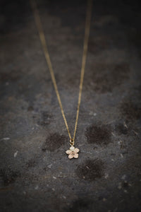 Gold thistledown necklace made with eco gold