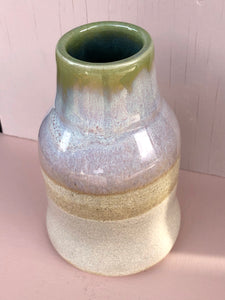 Stoneware bottle vase with opal glaze