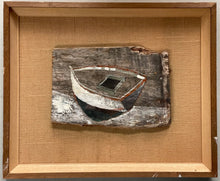 Load image into Gallery viewer, Black and White Boat on Driftwood
