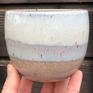 Stoneware teabowl with opal glaze