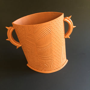Terracotta vessel with spike handles