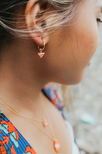 Mini Huggie Hoop Triangle Earrings